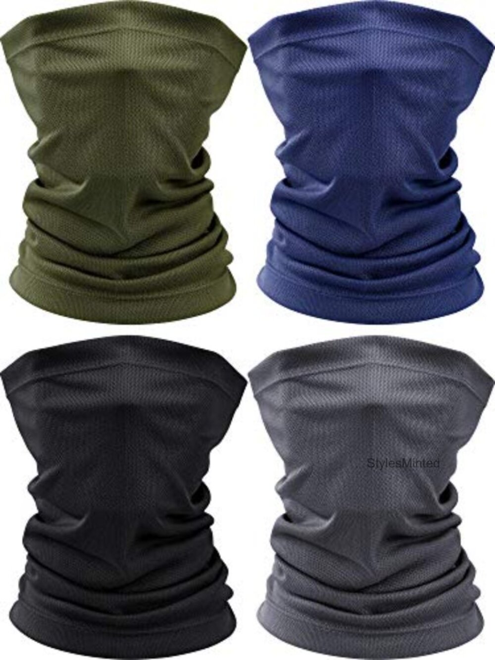 4 Pack Neck Gaiter Face Bandana 100% Polyester Mesh Breathable